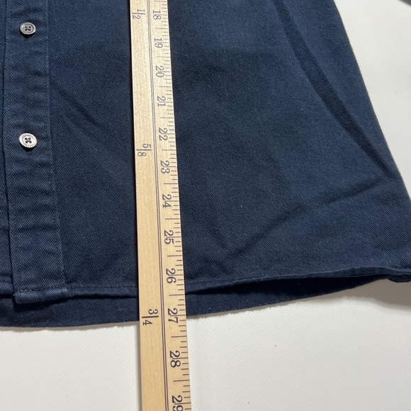 Calvin Klein Navy Blue Button Down Mens Casual Cotton Long Sleeve Shirt Top L - Picture 7 of 16